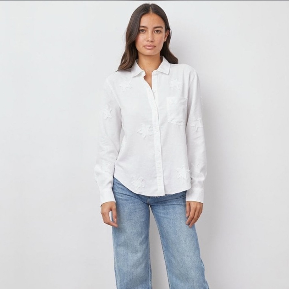 Rails Ingrid Shirt White with Star Pattern